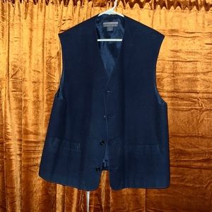 Vintage boxy suede vest in navy blue